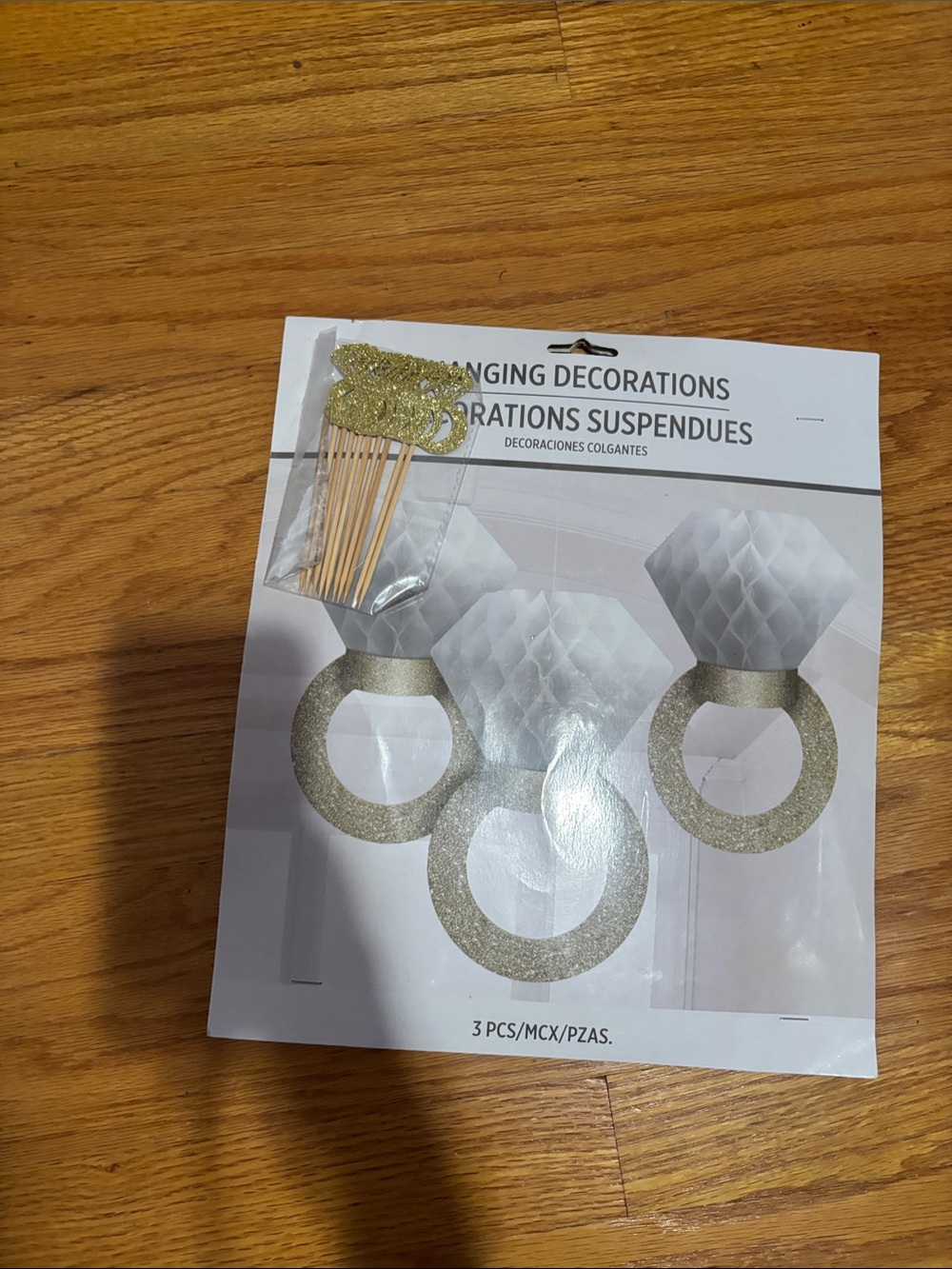 Gold Ring Honeycomb Hanging Decorations - Party Supplies